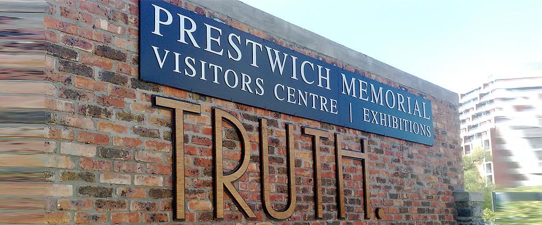 Prestwich memorila visitors center sign